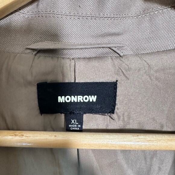 Monrow Beige Linen Blend Blazer Relaxed Fit Lined Casual Chic Jacket Size XL - Picture 7 of 15